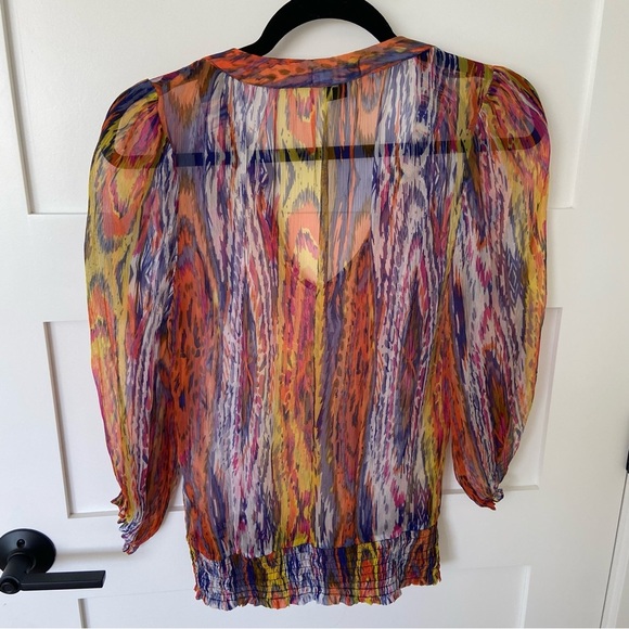 Lucky Brand Colorful Sheer Blouse - Picture 2 of 8